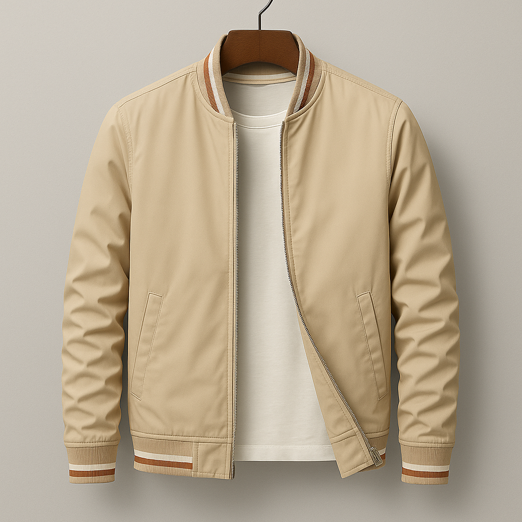 Havstå™ | Elegant stripet bomberjakke