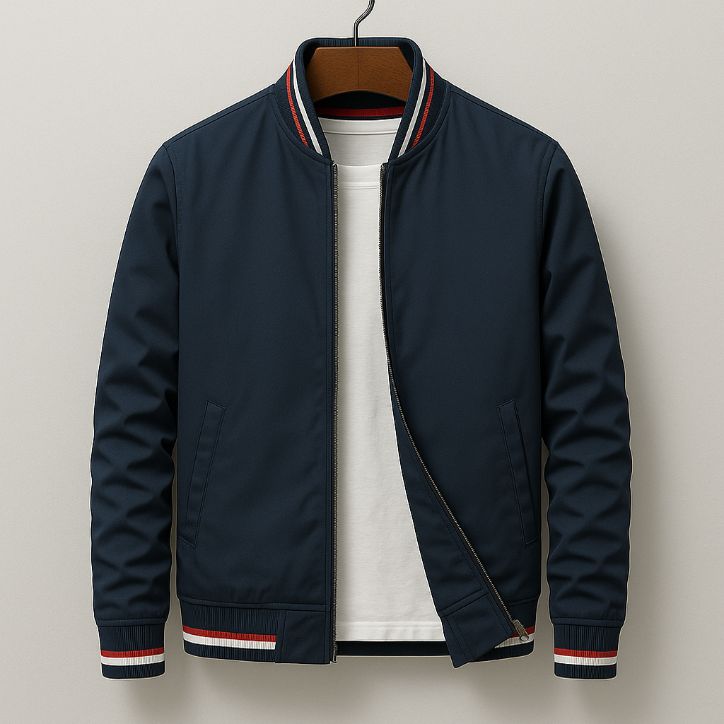 Havstå™ | Elegant stripet bomberjakke
