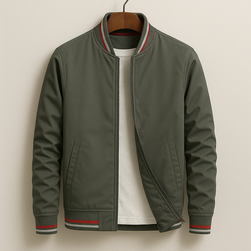 Havstå™ | Elegant stripet bomberjakke
