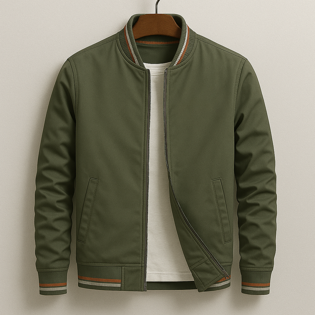 Havstå™ | Elegant stripet bomberjakke