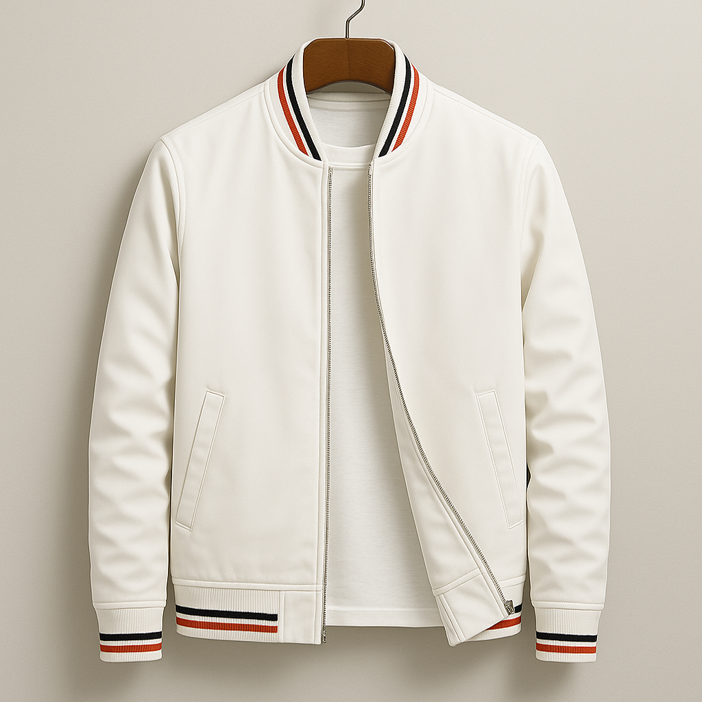 Havstå™ | Elegant stripet bomberjakke