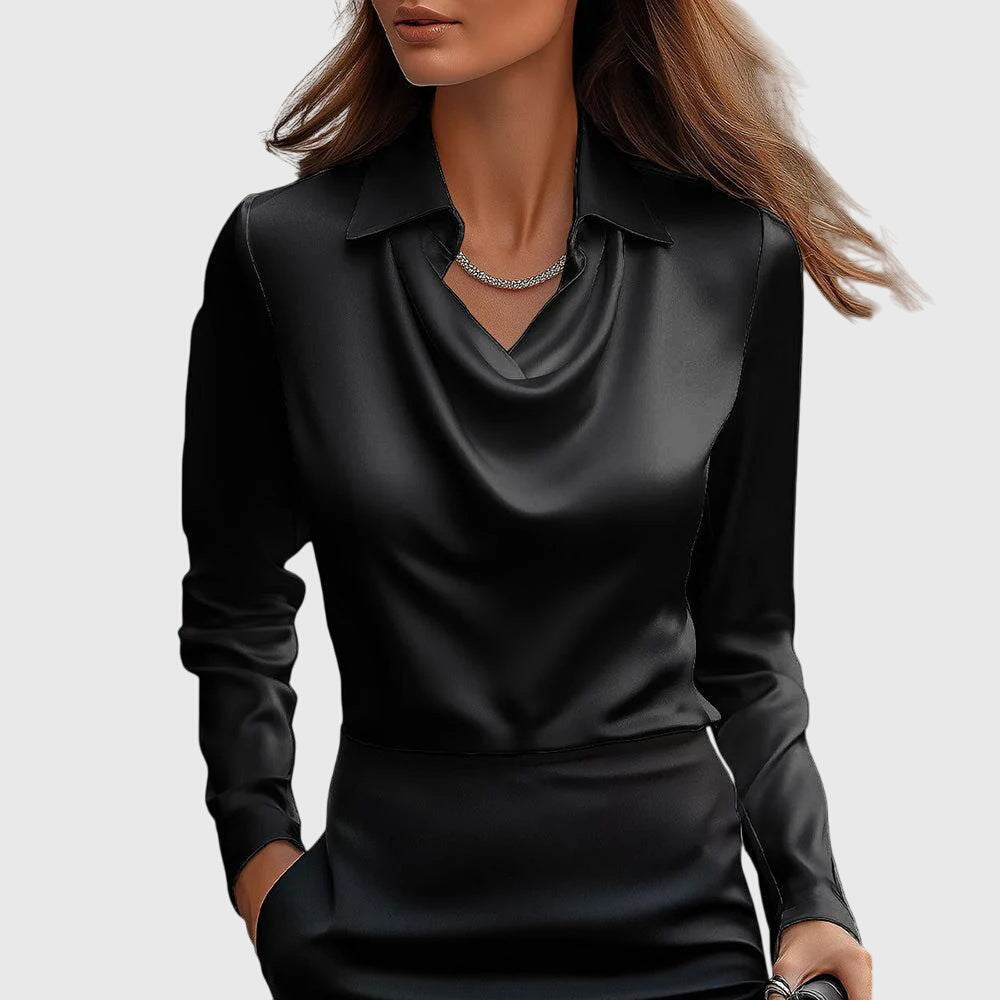 Brooklyn – Elegant skjorte i blank silke satin