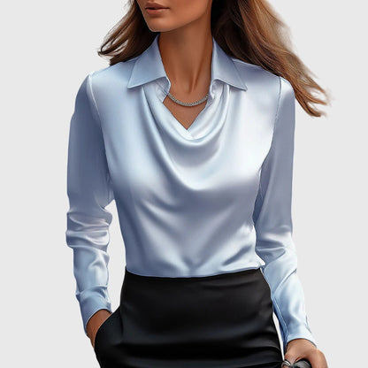 Brooklyn – Elegant skjorte i blank silke satin