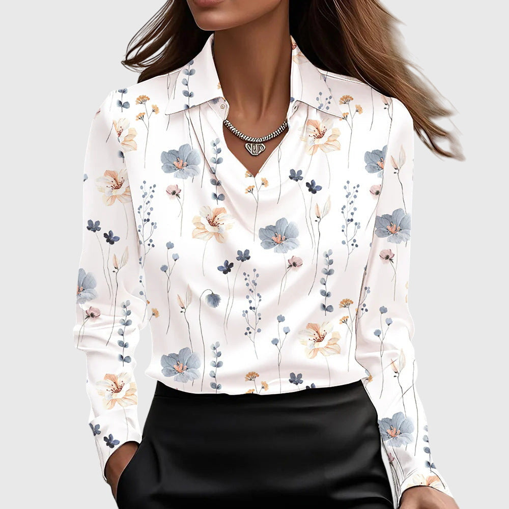 Brooklyn – Elegant skjorte i blank silke satin
