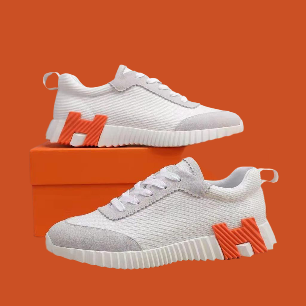 Uniseks Sneaker - Hvit/oransje