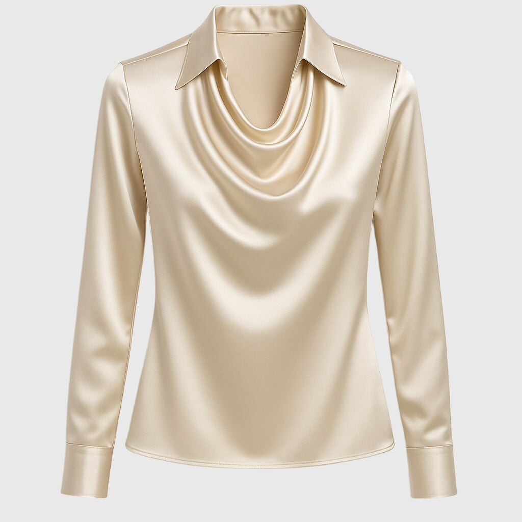 Brooklyn – Elegant skjorte i blank silke satin