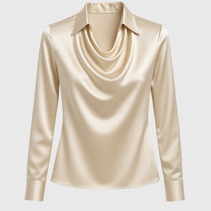 Brooklyn – Elegant skjorte i blank silke satin