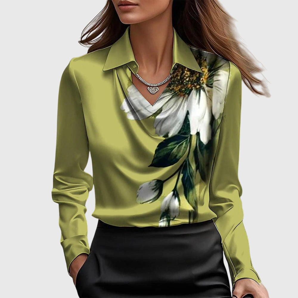 Brooklyn – Elegant skjorte i blank silke satin