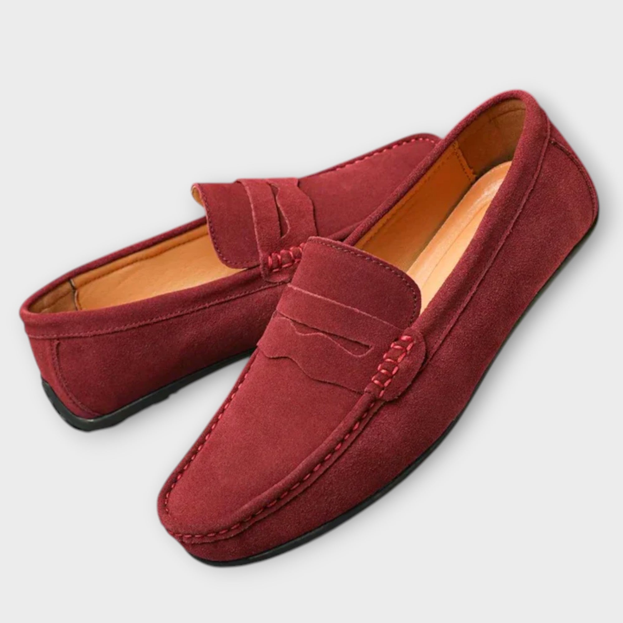 Arturo - Herre loafers i semsket skinn